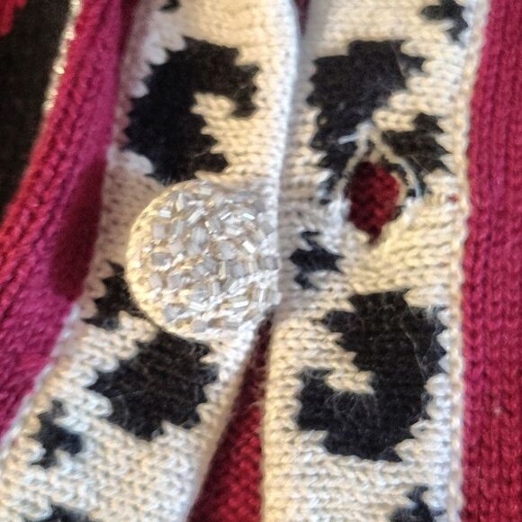 VTG Storybook Knits Safari Leopard Floral Cottagecore Cardigan Large NWT RARE - Picture 4 of 15